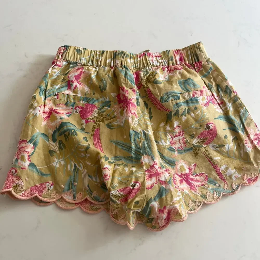 Louise Misha Malika Patchouli Floral Smocked Tank Embroidered Shorts Set 4Y